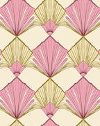 Art Deco Fan Patterned Light Rug