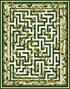 Lush Greenery Maze Pattern Rug