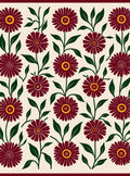 Crimson Floral Pattern Rug