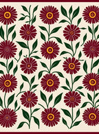 Crimson Floral Pattern Rug