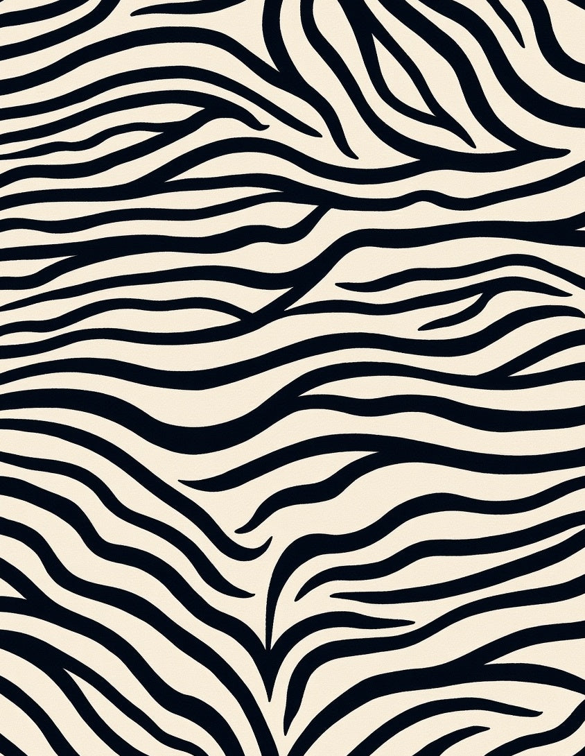 Bold Black And Cream Zebra Print Rug