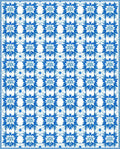Blue White Floral Symmetry Pattern Rug