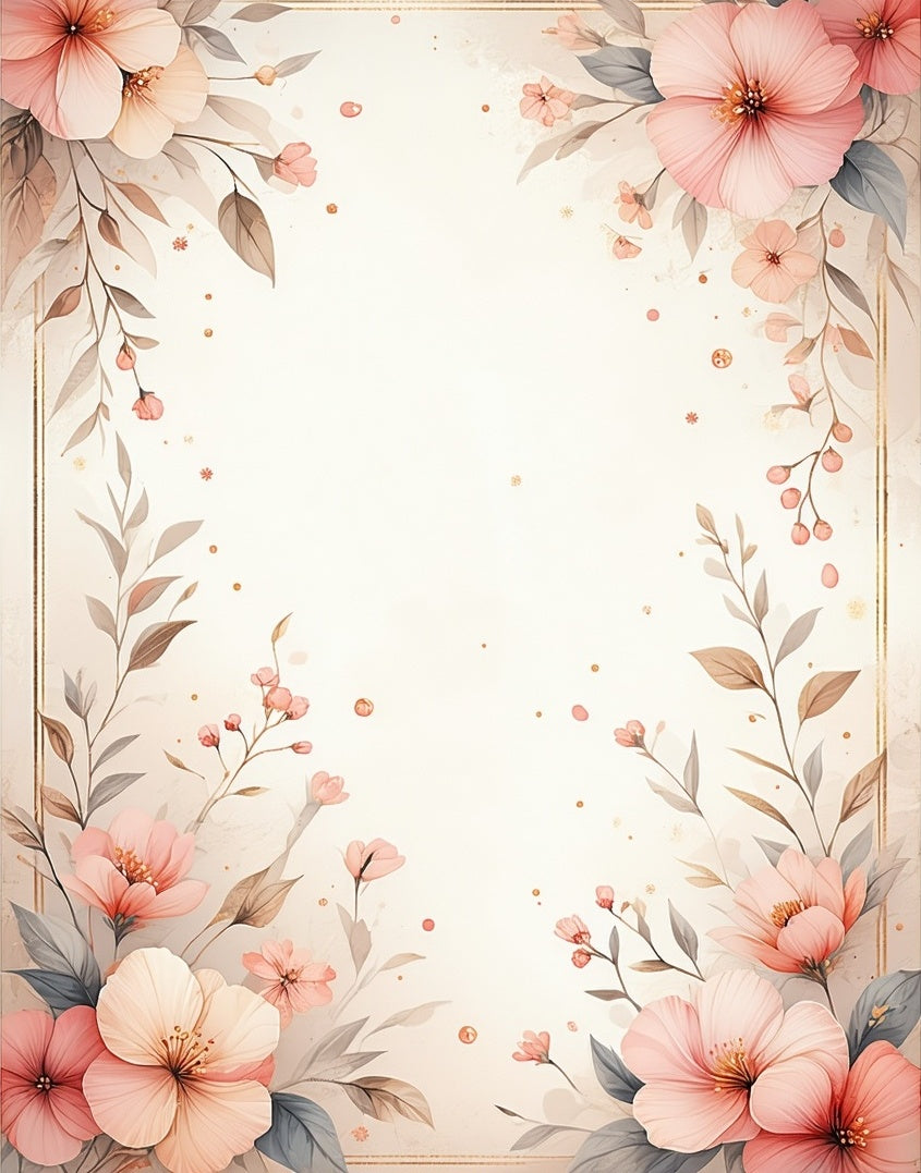 Soft Pink Floral Botanical Garden Rug
