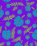 Bold Blue Floral Tropical Pattern Rug