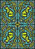 Abstract Lime Green Teal Pattern Rug