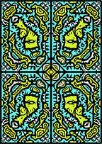 Abstract Lime Green Teal Pattern Rug