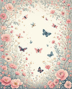 Whimsical Floral Butterflies Pattern Rug