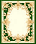 Elegant Gold Floral Scroll Design Rug