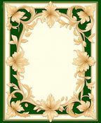 Elegant Gold Floral Scroll Design Rug