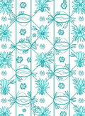 Teal Geometric Floral Arrangement Rug