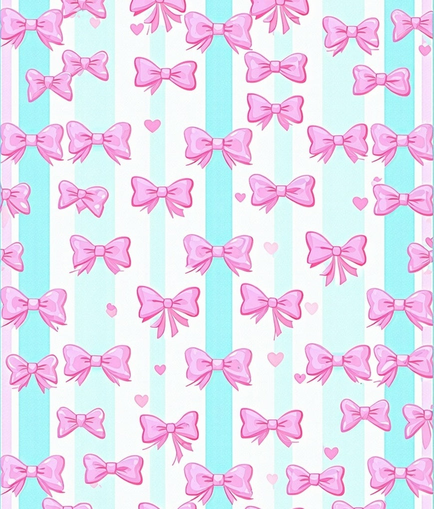 Pink Bows On Striped Background Rug