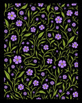 Floral Vine Pattern With Purple Flowers Rug