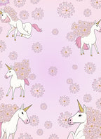 Whimsical Unicorn Flower Pattern Rug