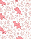 Playful Creatures Floral Illustration Rug