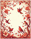 Floral Birds Branch Pattern Design Rug