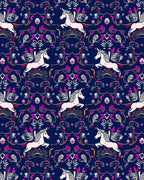 Whimsical Unicorn Floral Pattern Design Rug