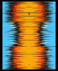 Abstract Orange Blue Gradient Lines Rug