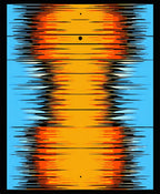 Abstract Orange Blue Gradient Lines Rug