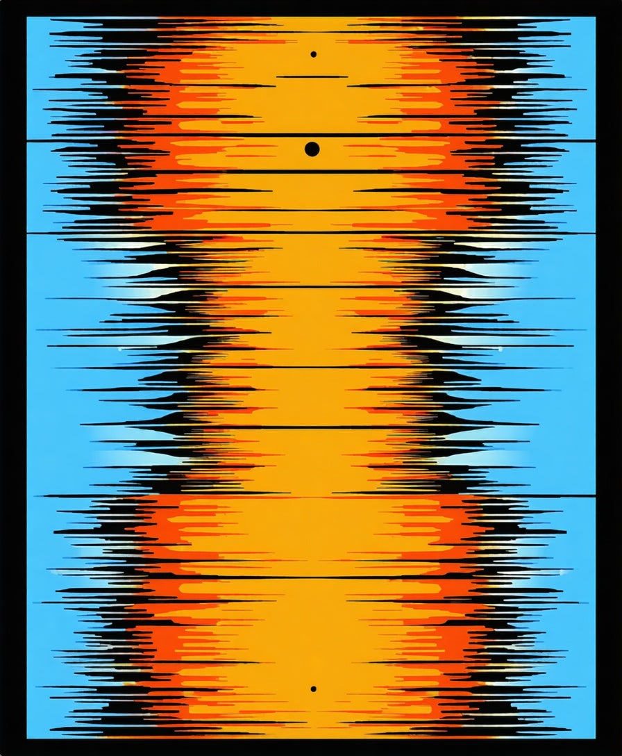 Abstract Orange Blue Gradient Lines Rug