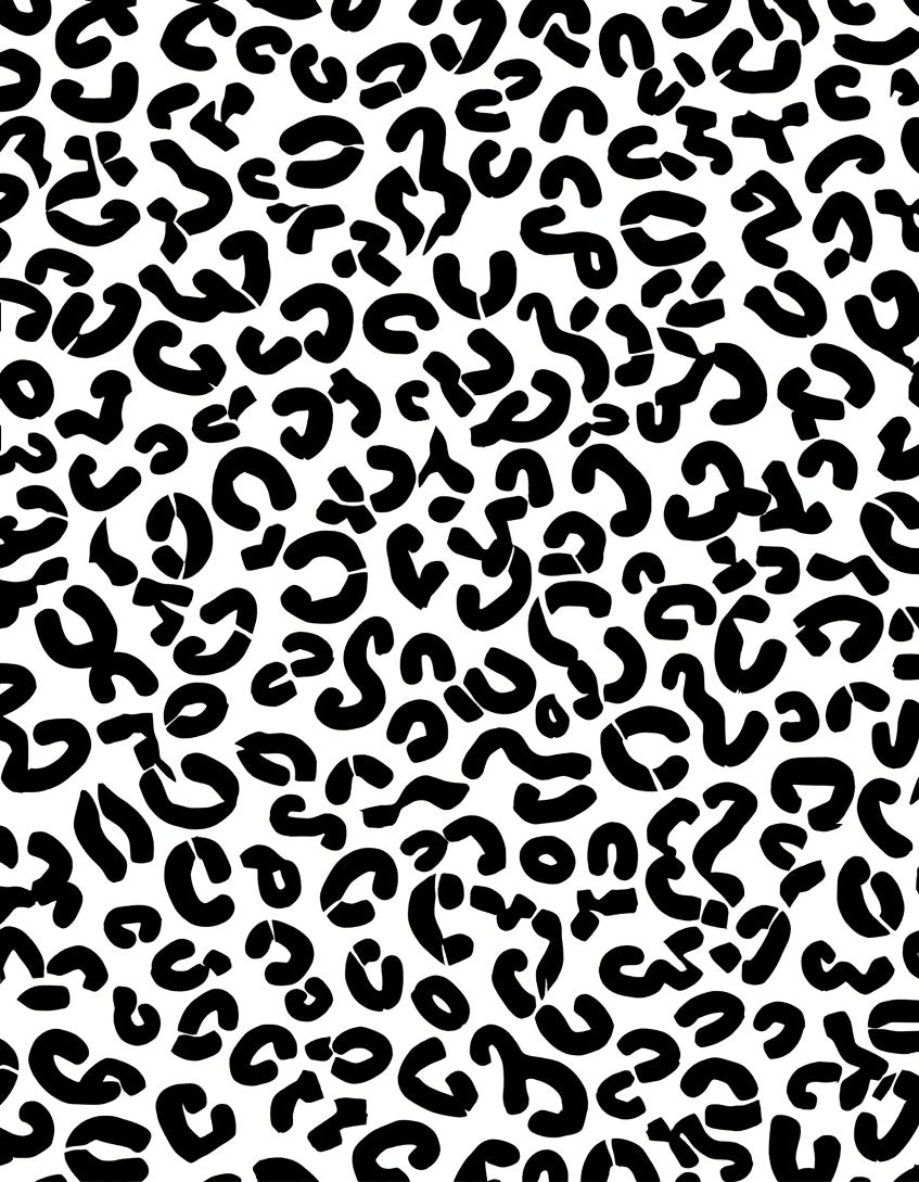 Black White Animal Print Rug