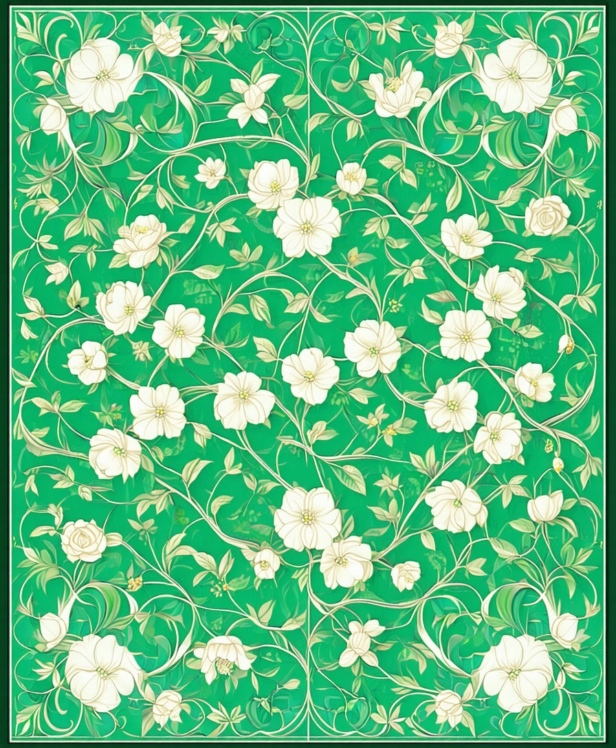 Art Nouveau Floral Vine Garden Design Rug