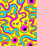 Vibrant Yellow Wavy Abstract Pattern Rug