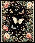 Floral Butterfly Garden Pattern Design Rug