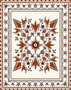 Rustic Terracotta Medallion Border Rug