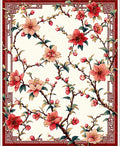 Lush Cherry Blossom Branch Pattern Rug