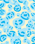 Abstract Blue Blob Pattern Rug
