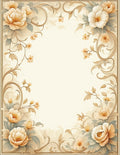 Elegant Floral Scroll Pattern Rug