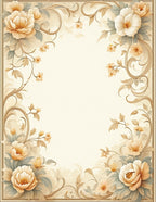 Elegant Floral Scroll Pattern Rug