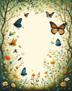 Whimsical Butterflies And Floral Garden Design Rug