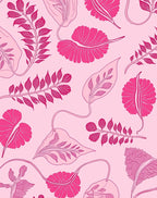 Pink Floral Vector Artwork Rug