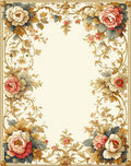 Ornate Floral Scrollwork Cream Rug