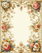 Ornate Floral Scrollwork Cream Rug