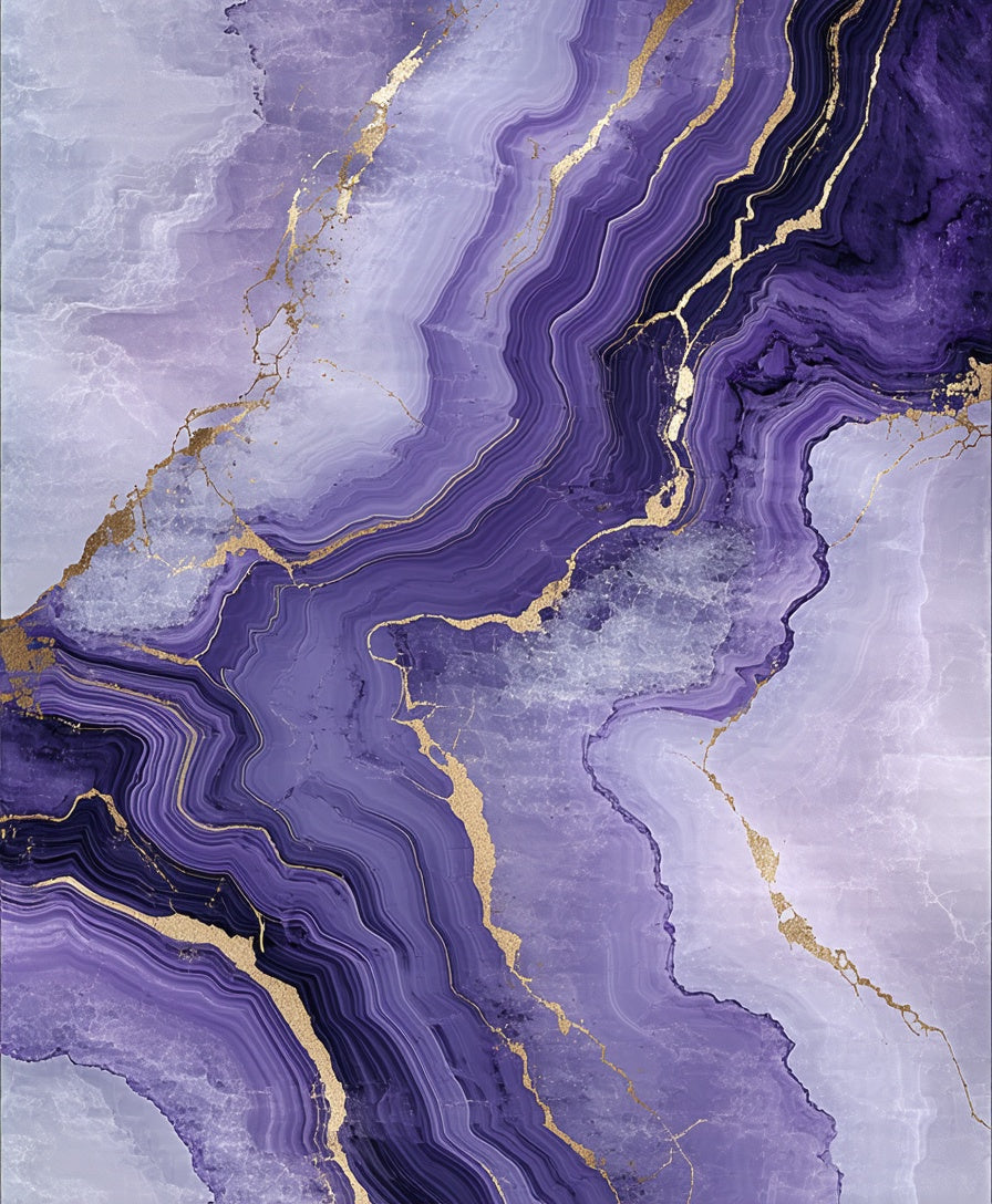 Amethyst Gold Veined Marble Rug