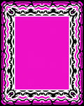Bold Black White Pink Frame Rug