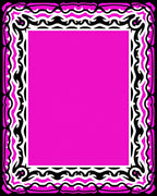 Bold Black White Pink Frame Rug