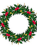 Vibrant Green Red Berry Garland Rug
