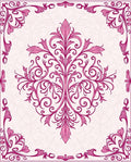 Ornate Pink Floral Vine Design Rug