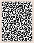 Black White Abstract Organic Shapes Rug