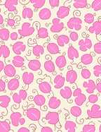 Pink Floral Swirl Pattern Design Rug