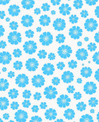 Bright Blue Floral Pattern Design Rug