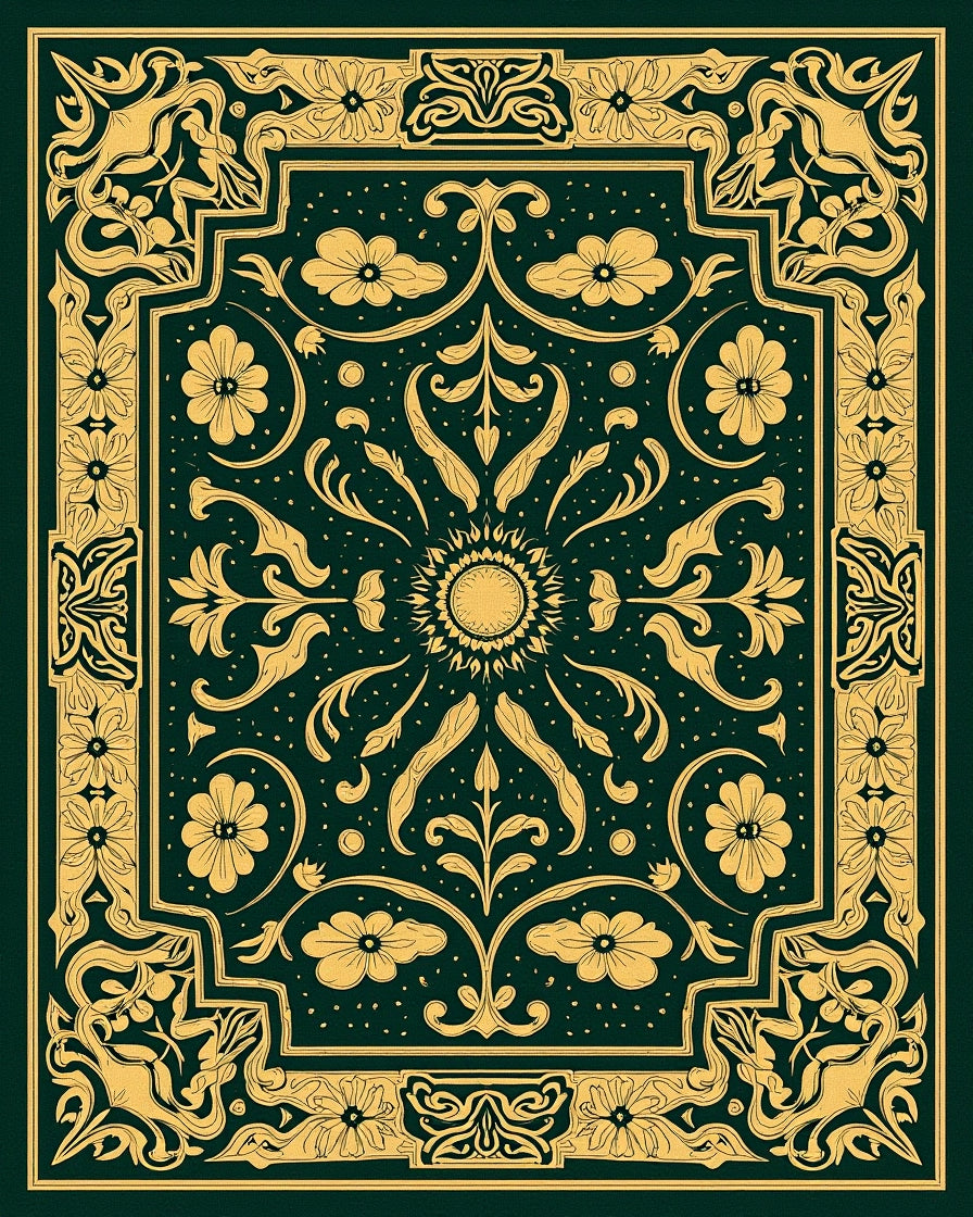 Ornate Forest Floral Sunburst Rug