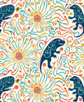Dinosaur Floral Abstract Art Rug