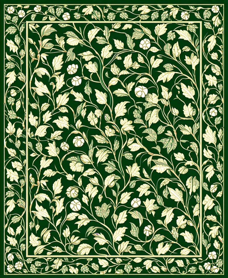 Vintage Floral Vine Pattern Rug