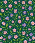 Floral Pattern With Pink and Purple Flowers Rug