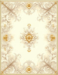 Elegant Floral Scrollwork Pattern Rug