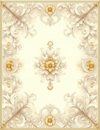 Elegant Floral Scrollwork Pattern Rug